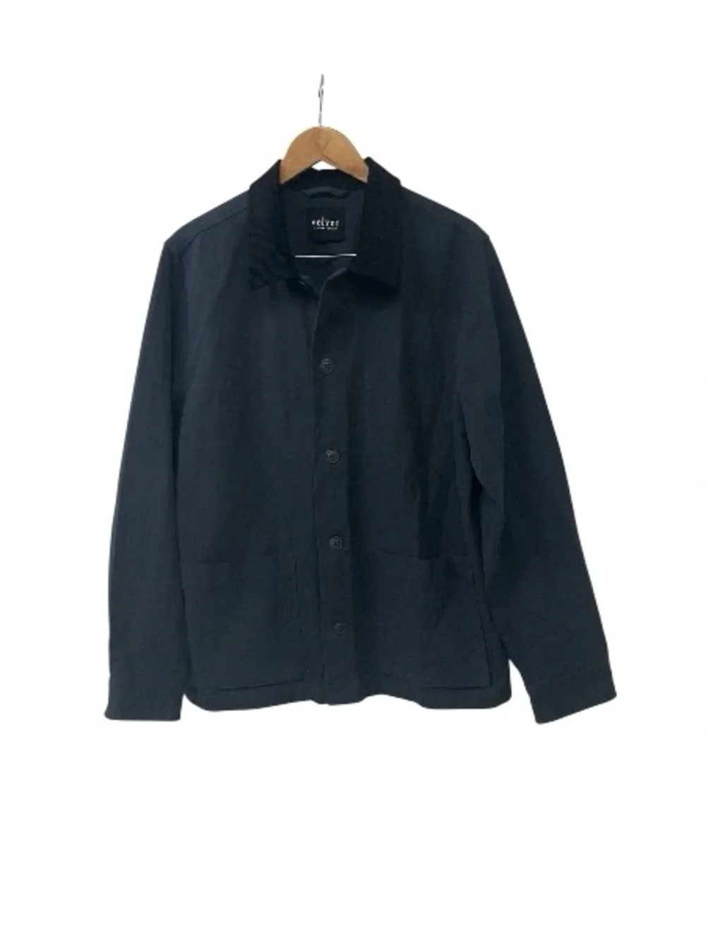 Velvet by Graham Spencer Twill Chore Jacket Shacket Corduroy Collar Men Navy L